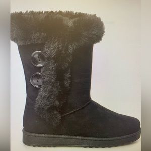 So Abigail faux fur black winter boots